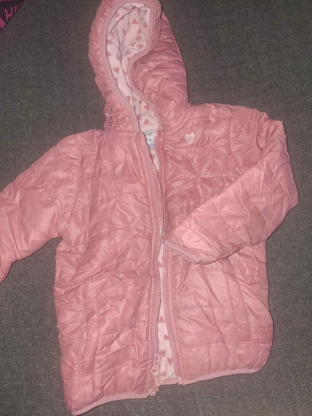 Simple Pink Heart Fleece-Lined Sleepwear Bottoms